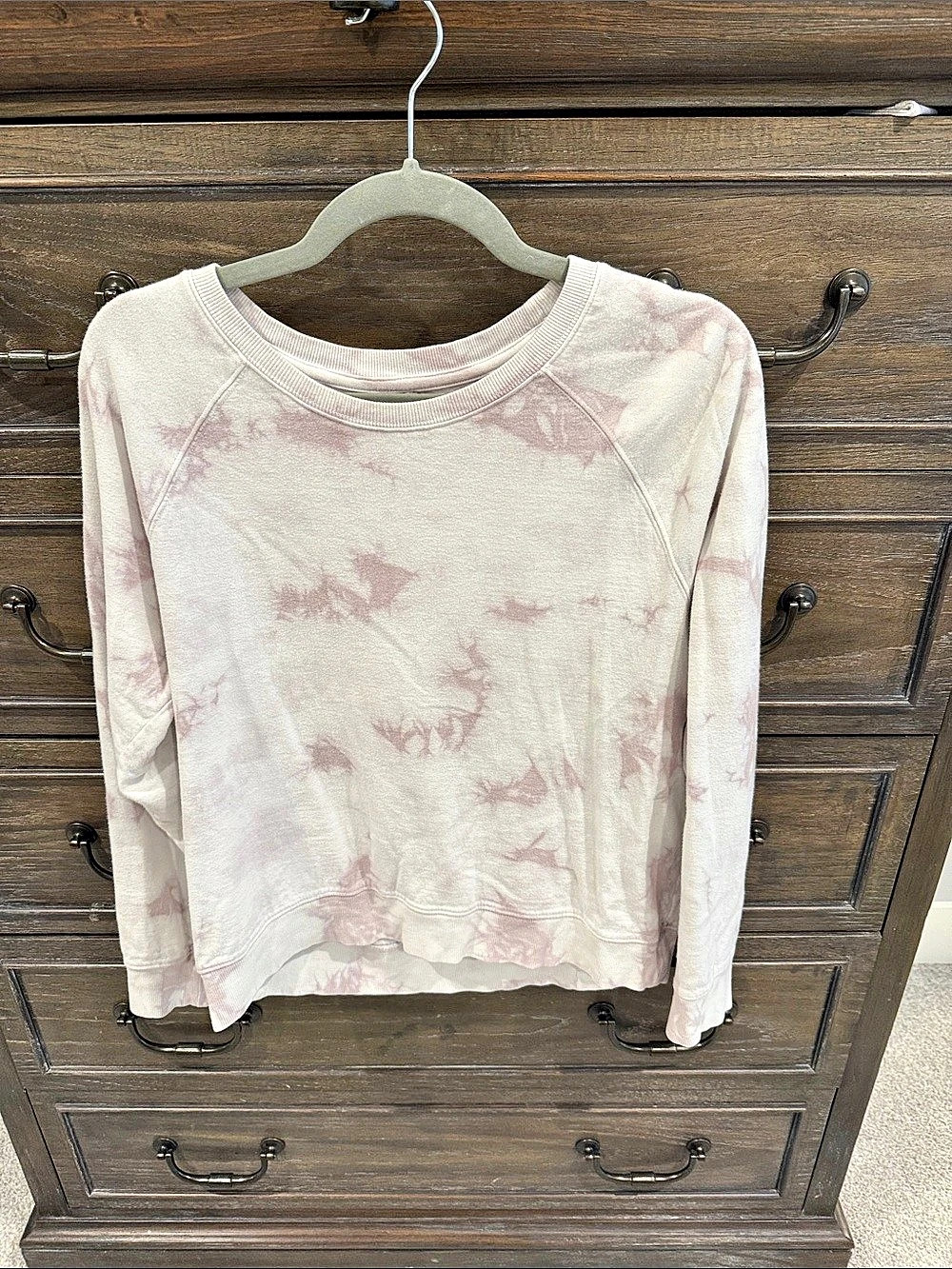 Athleta Tie-Dye Sweatshirt in Pink & Cream Size Medium
